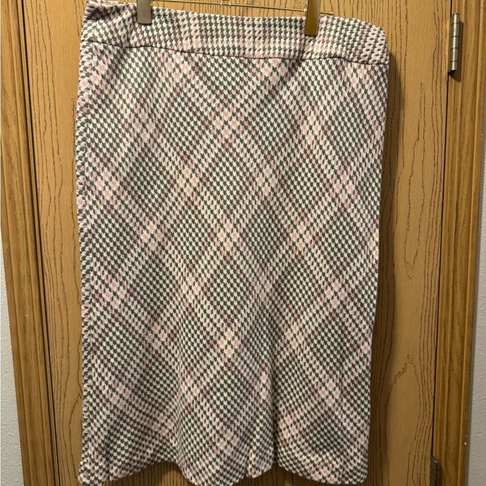 Norton McNaughton Pink and Gray Checkered Pencil Skirt Size 16 V